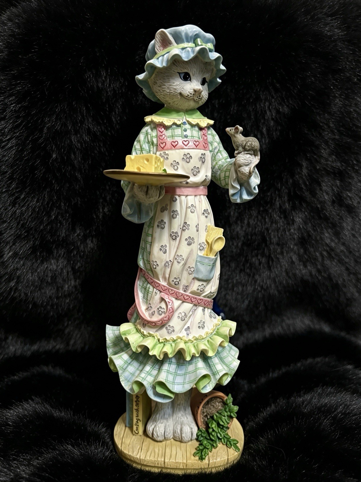 Lenox A Treat for Two Cat Figurine Mouse Cheese 2001 Vintage Rare 11\