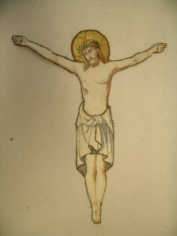 Antique embroidery Jesus (religious vestment) goldthread