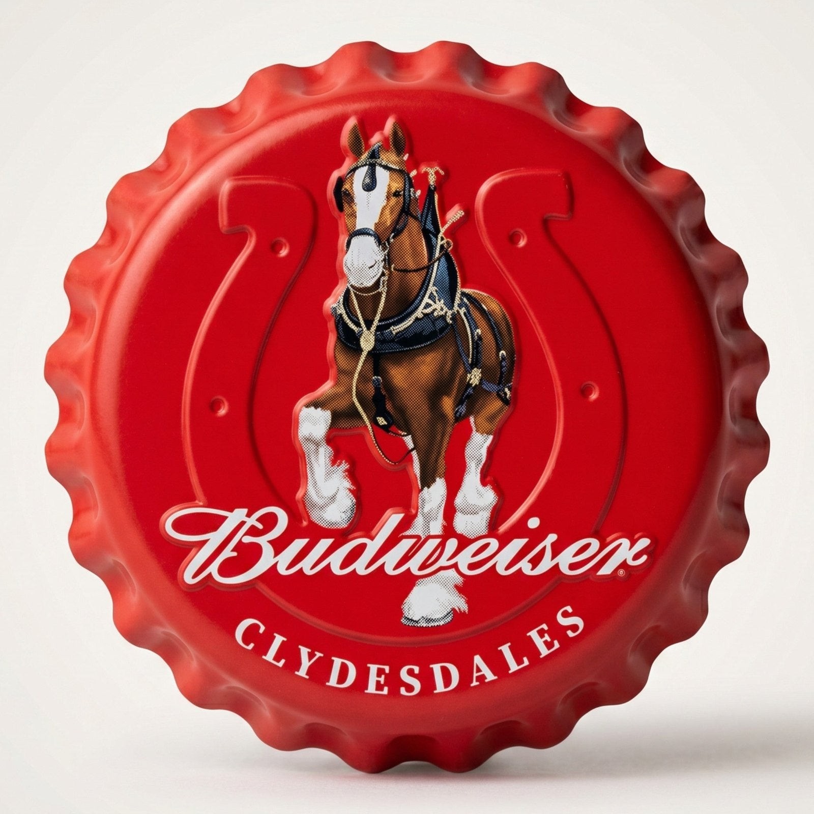 Budweiser Clydesdales Bottle Cap Metal Sign