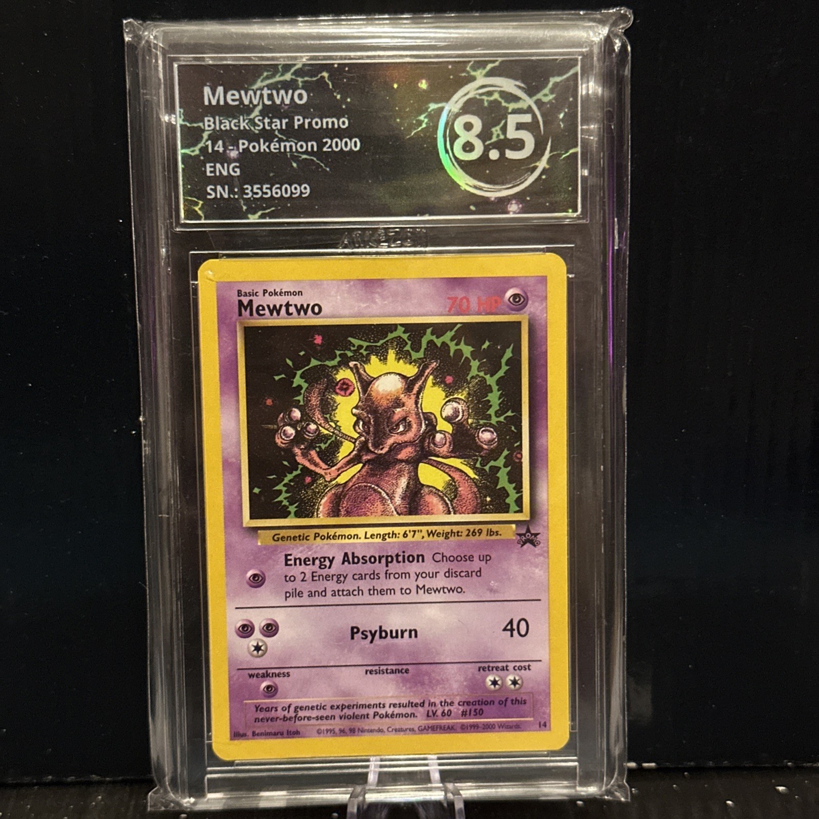 2000 Pokemon Mewtwo Black Star Promo 14 ENG GRADED ARKÈZON 8.5