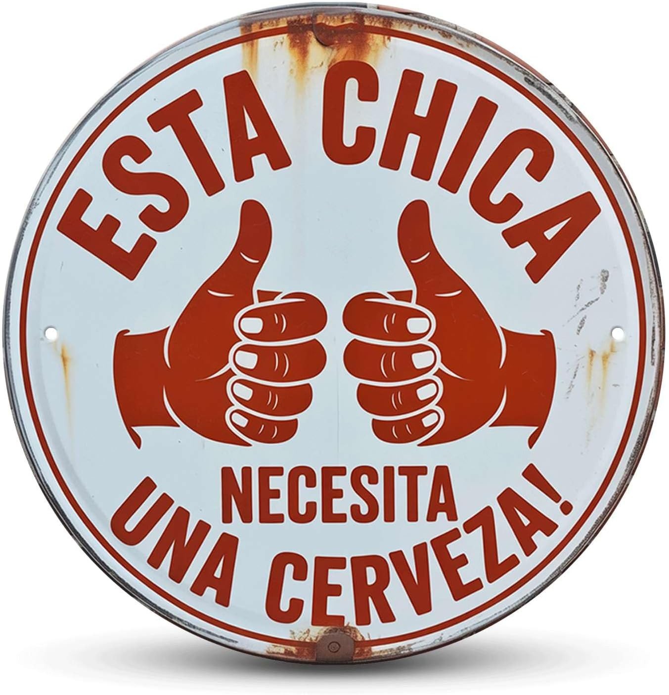This Girl Needs A Beer Vintage Spanish phrase Tin Metal Signs Home Décor Print A