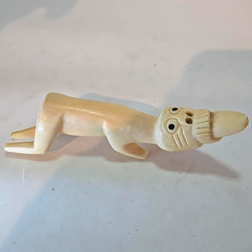 Greenlandic Inuit Hand Carved Tupilak Figure Vintage Rare Inuit Folklore Piece