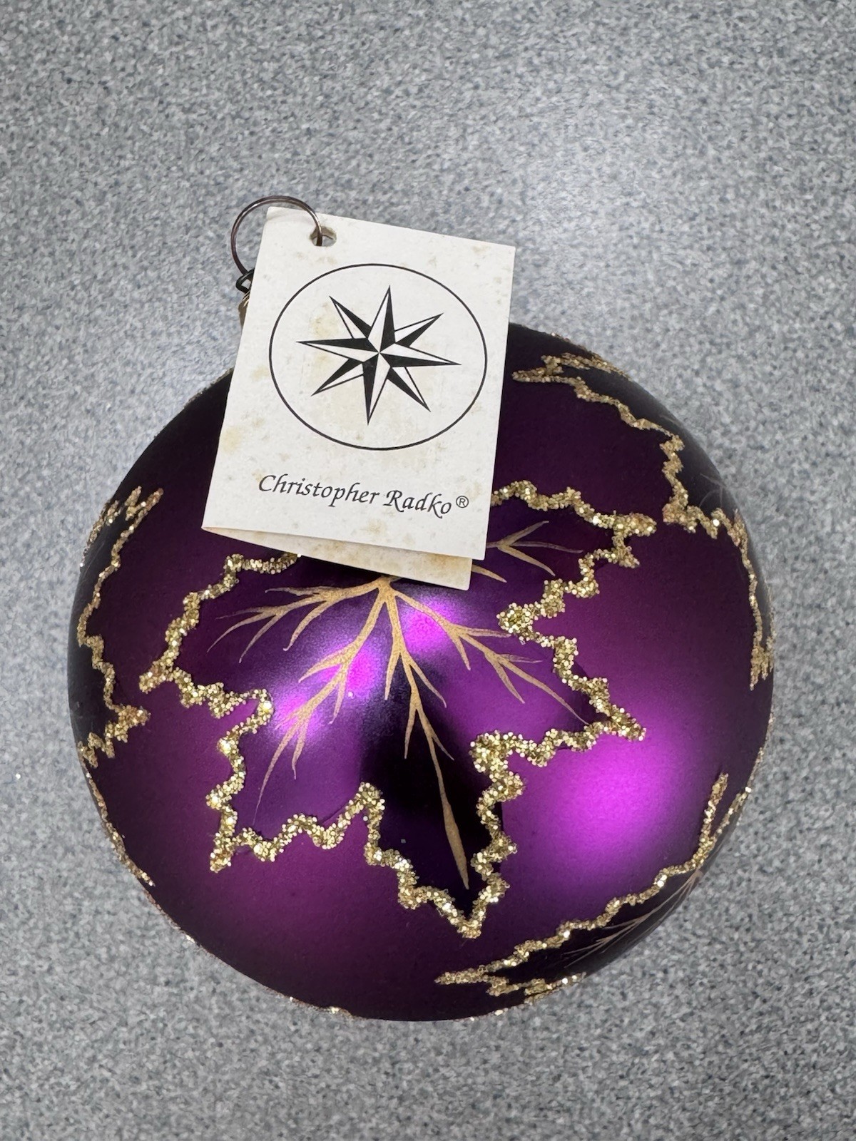 VTG Christopher Radko Scarlett's Wedding Dress Purple Christmas Ornament RARE OB