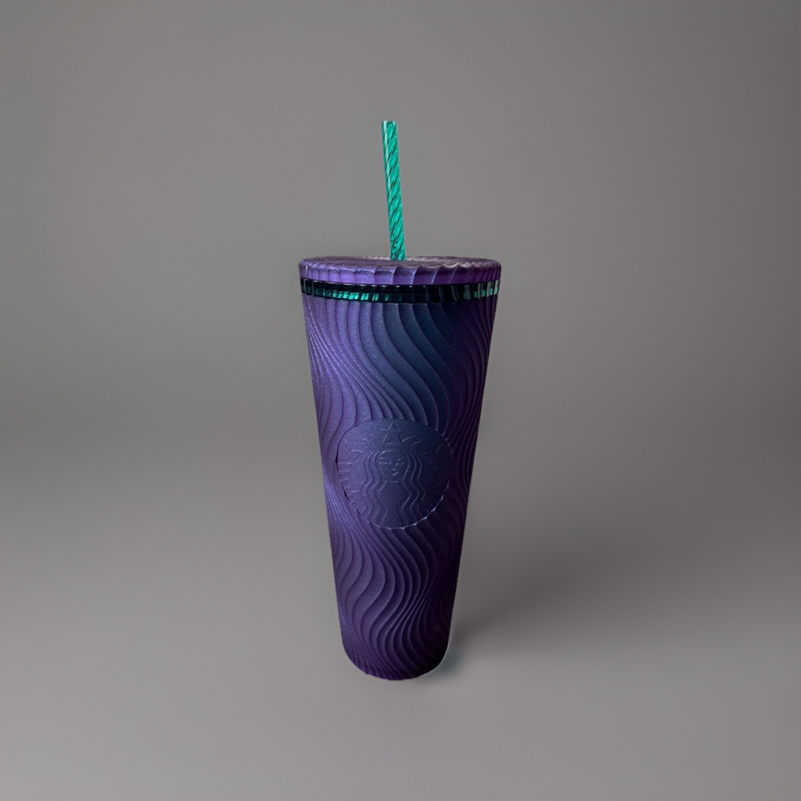 Starbucks Purple/Green Swirl Glitter Matte Tumbler Cold Cup Venti Collector