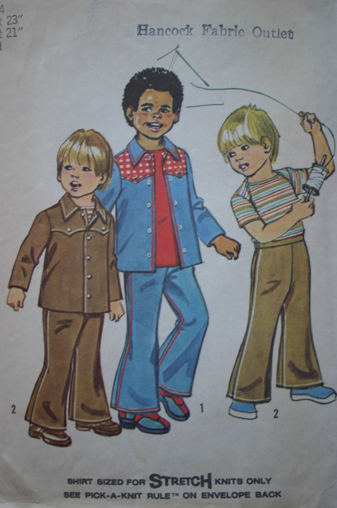 SIMPLICITY 6122 VINTAGE BOYS JACKET BELL BOTTOM PANTS & T SHIRT PATTERN SIZE 4