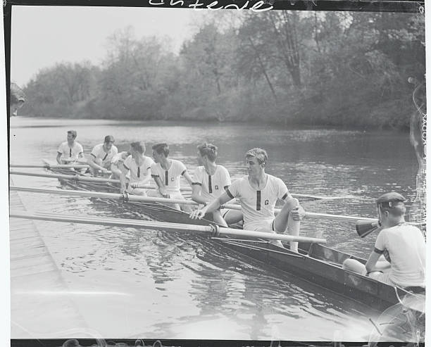 Crew of Groton Academy 1933 Photo The crew of Groton. They are cox, Hornblower