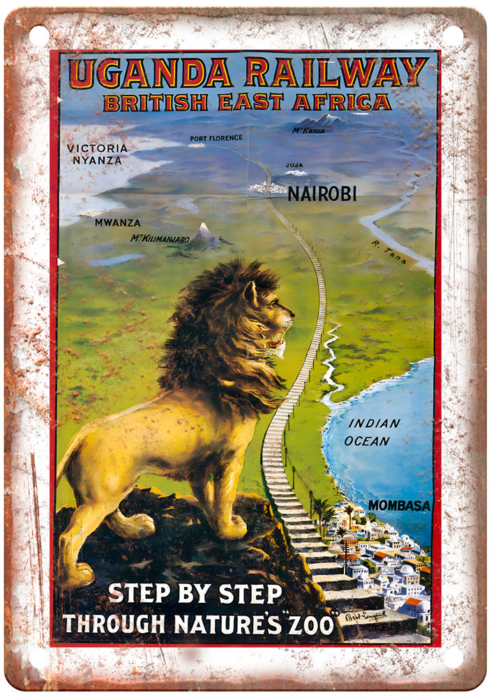 1908 Vintage Uganda Railroad Retro Look Metal Sign ZL440