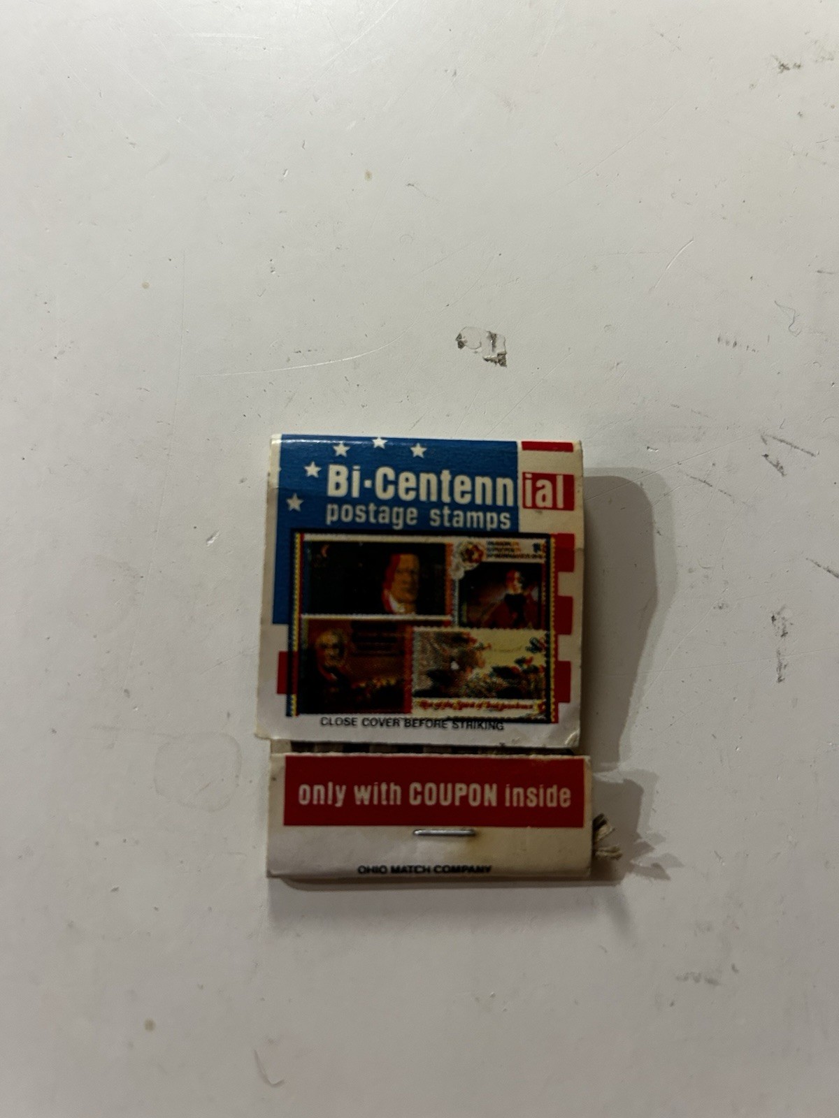 Vintage 1976 Bicentennial Postage Stamp Falcon Stamp Co Advertising Matchbook