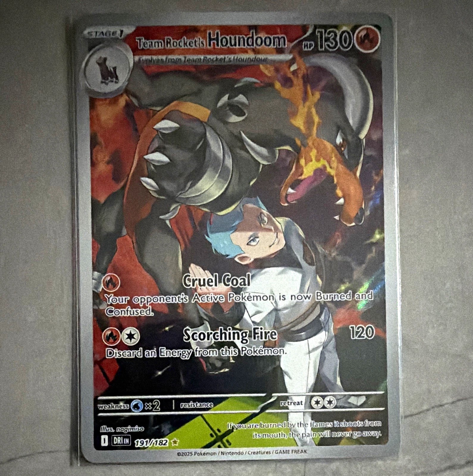 The Pokémon Company Pokémon TCG Team Rocket\'s Houndoom 191/182 IR Holo Eng
