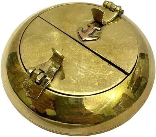 Handmed Vintage Brass Ashtray Cigar Cigarette Tobacco Marine Art Anchor, Gift