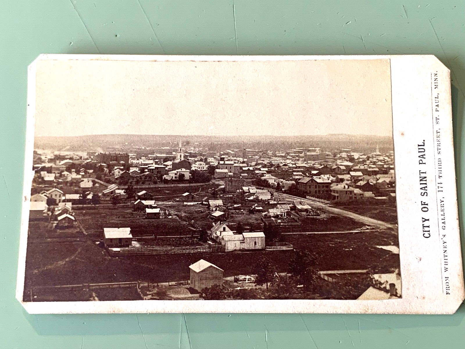 c. 1870's CDV - St Paul, Minnesota - Aerial View of the City by Combs & Whitney