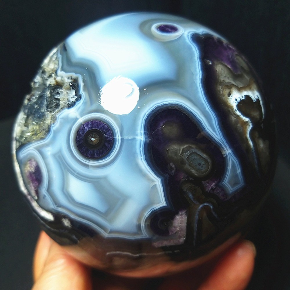 RARE 978.5G Natural Gobi agate eyes Agate Crystal Sphere Ball Healing CA4867