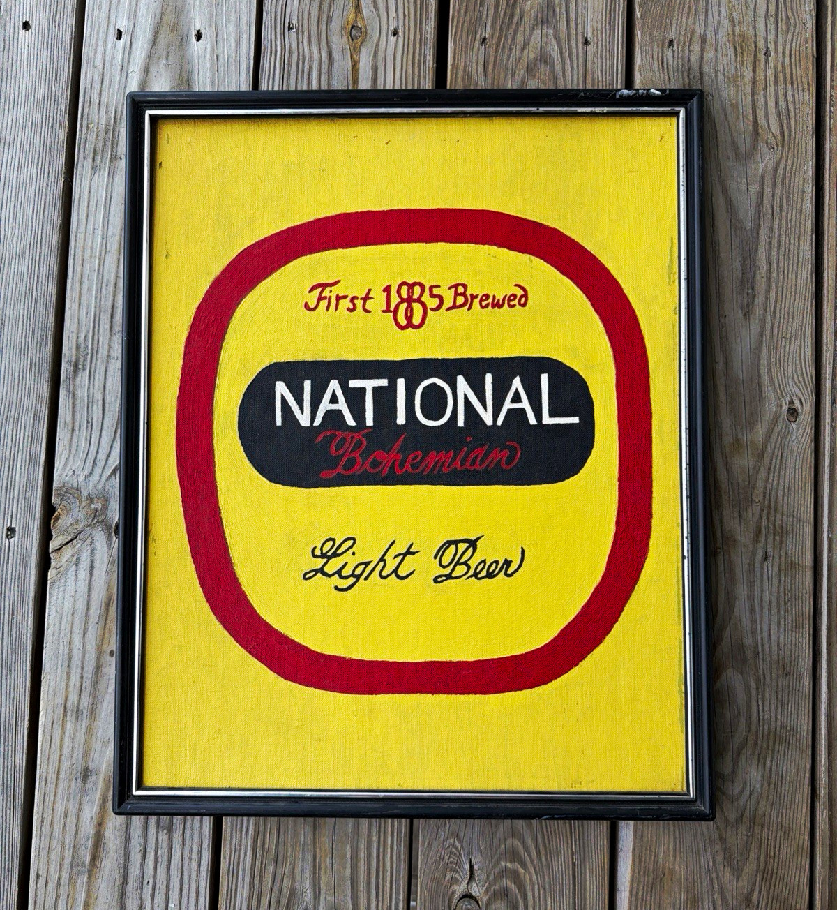 Natty Boh National Bohemian Beer Vintage Hand Painted Art 16x20 Framed Baltimore