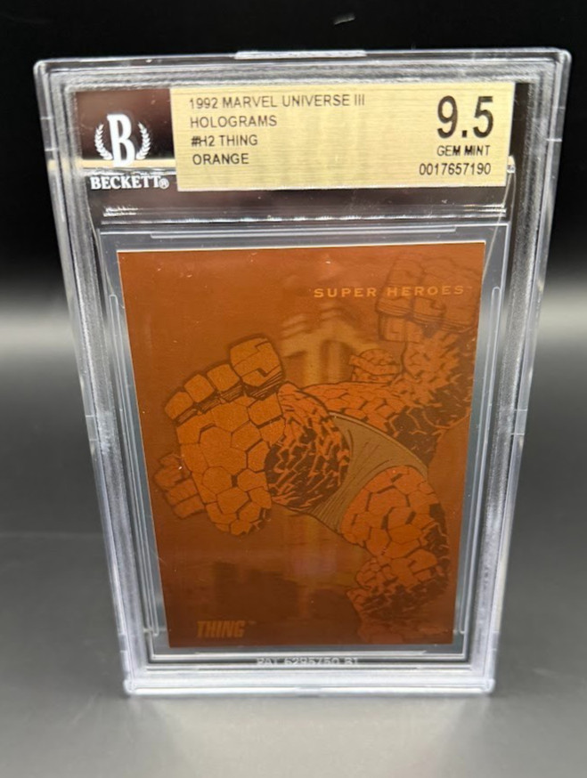 1992 MARVEL TRADING CARD FANTASTIC 4 THING HOLOGRAM #H-2 | GEM MINT BGS 9.5