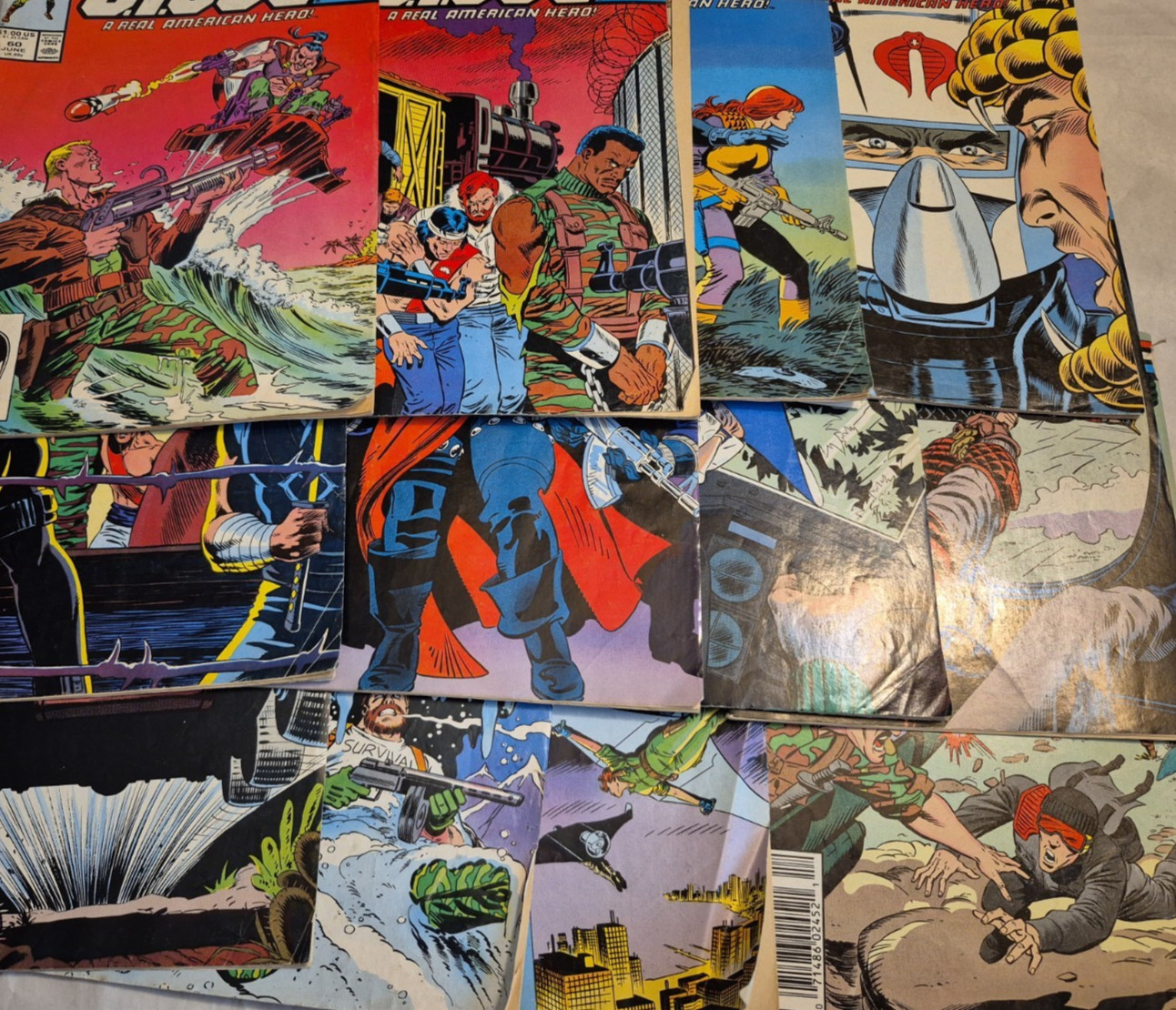 Lot of 13 G.I. Joe Marvel Comic Books NO COLLECTIBLE VALUE POOR CONDITION