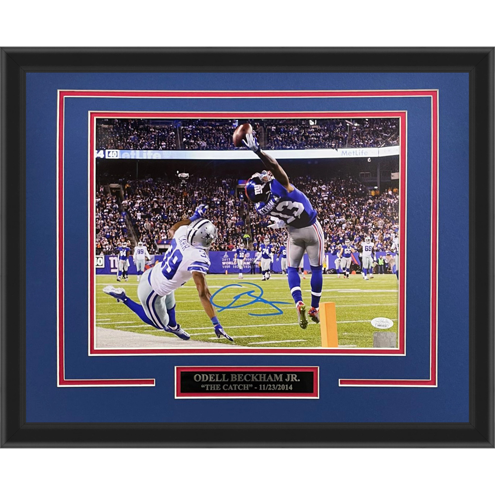 Odell Beckham Jr. Autographed New York Giants (The Catch) Deluxe Framed 11x14 Ph