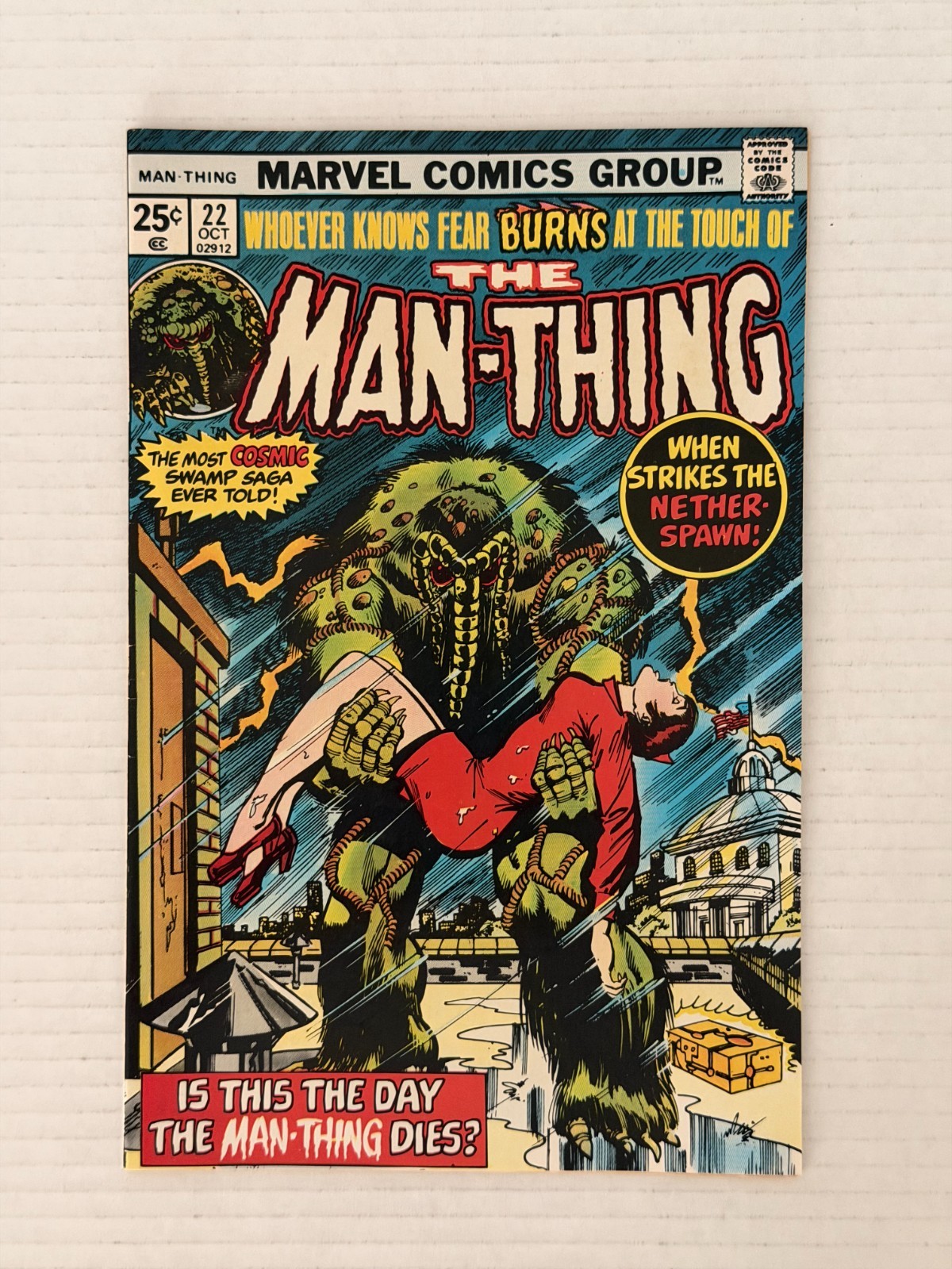 Man-Thing #22 SIGNED Steve Gerber Final Issue Marvel 1975 High Grade Horror 🦠