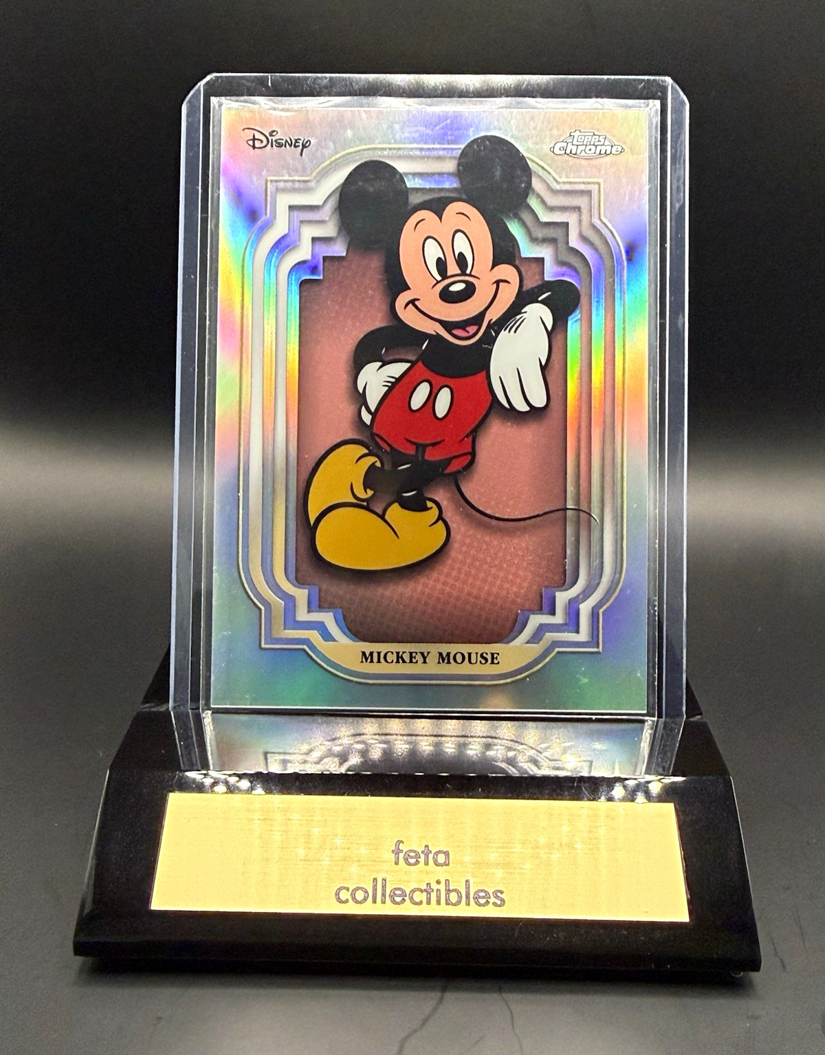 2024 Topps Chrome Disney Mickey Mouse #1 Refractor Card