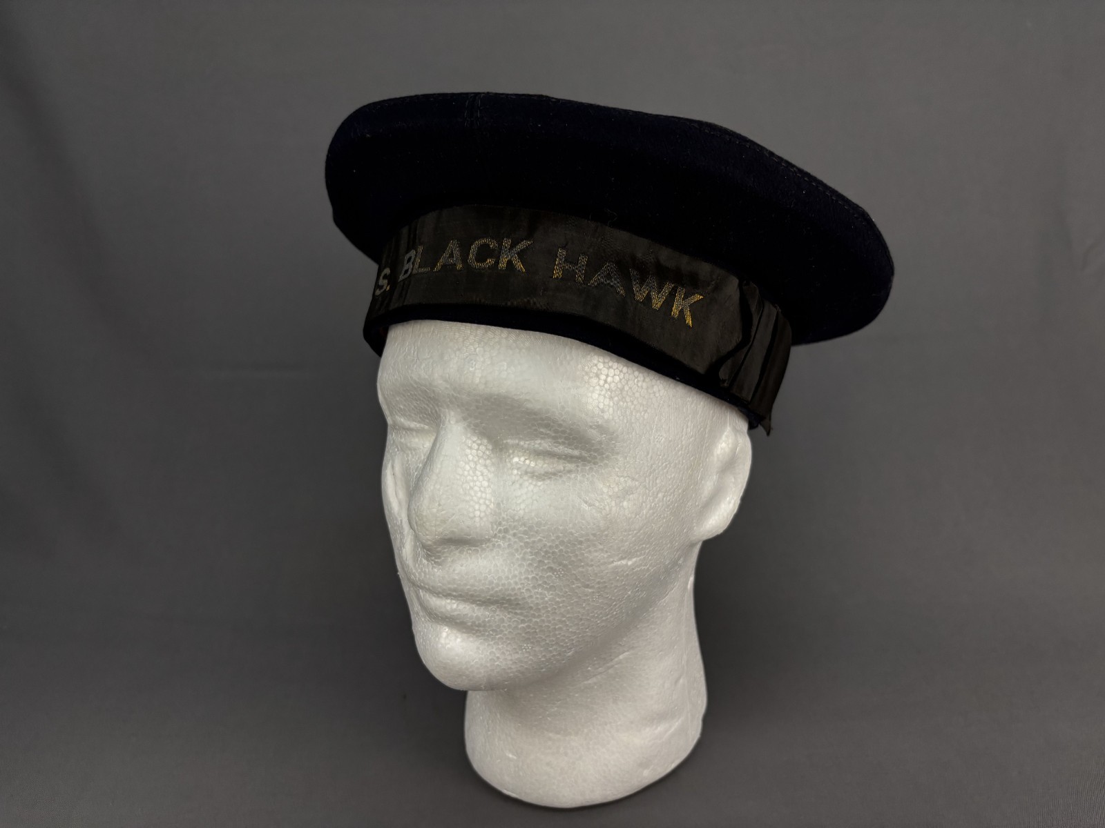 Original WW1 US Navy Sailor's Cap, With USS Black Hawk Vessel Tally, Size 7 (7M)
