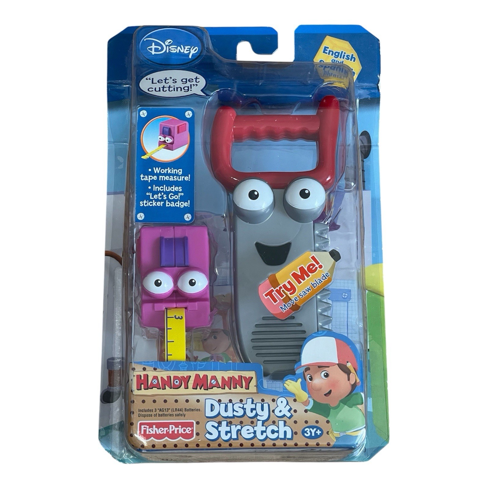 Disney Handy Manny Dusty Saw Stretch Measuring Tape Fisher Price NIB Toy Figures