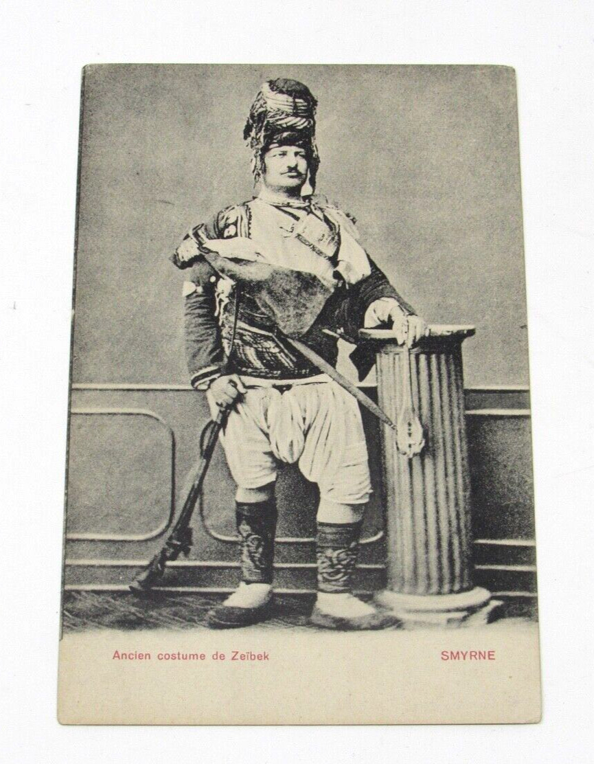 Smyrne Turkey Old Zeibeks Warrior Guerrilla Fighter Anatolia Postcard c1905