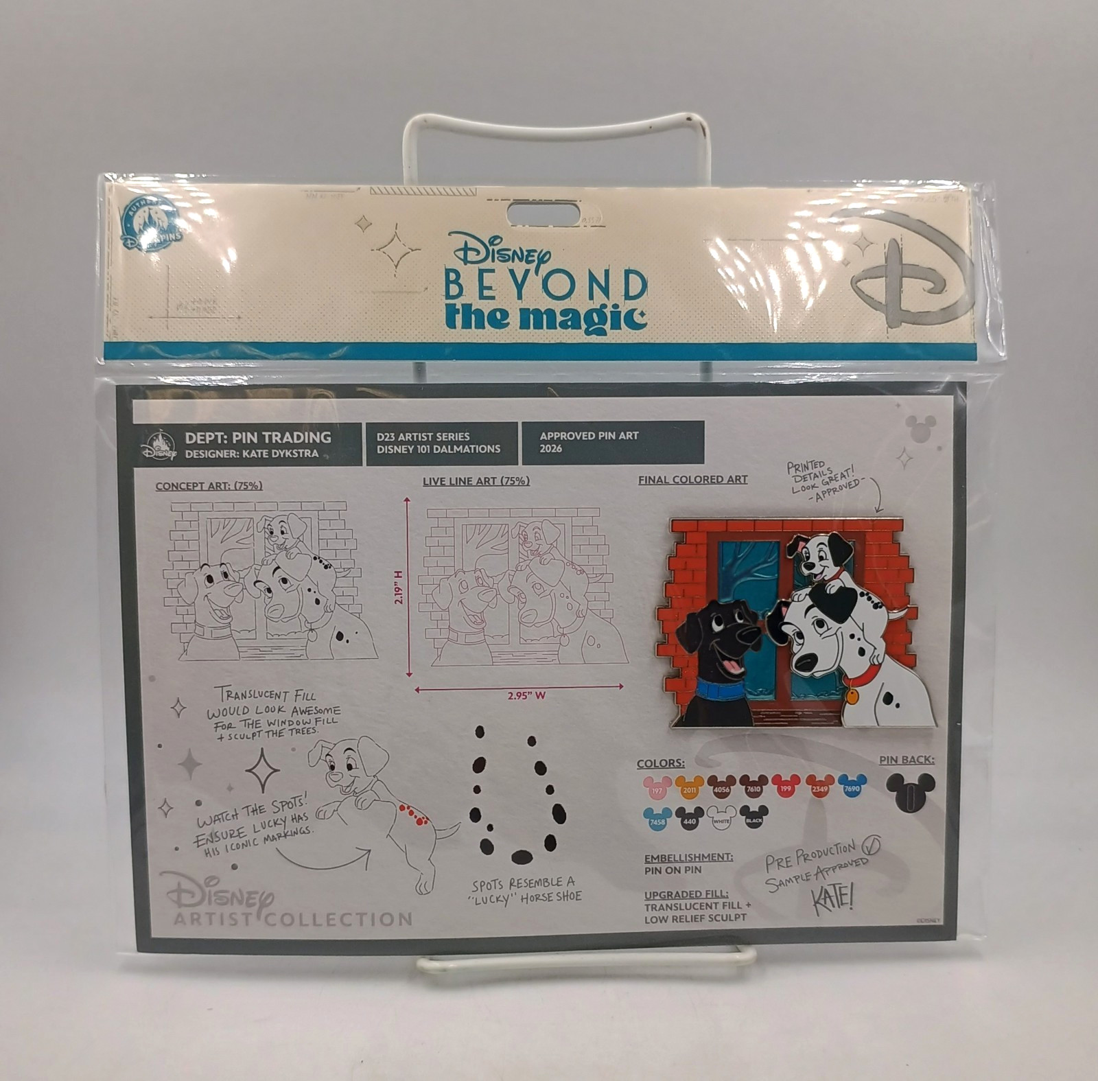 2026 D23 Disney Beyond The Magic 101 DALMATIONS Ltd. Ed. Pin & Concept Art NIP