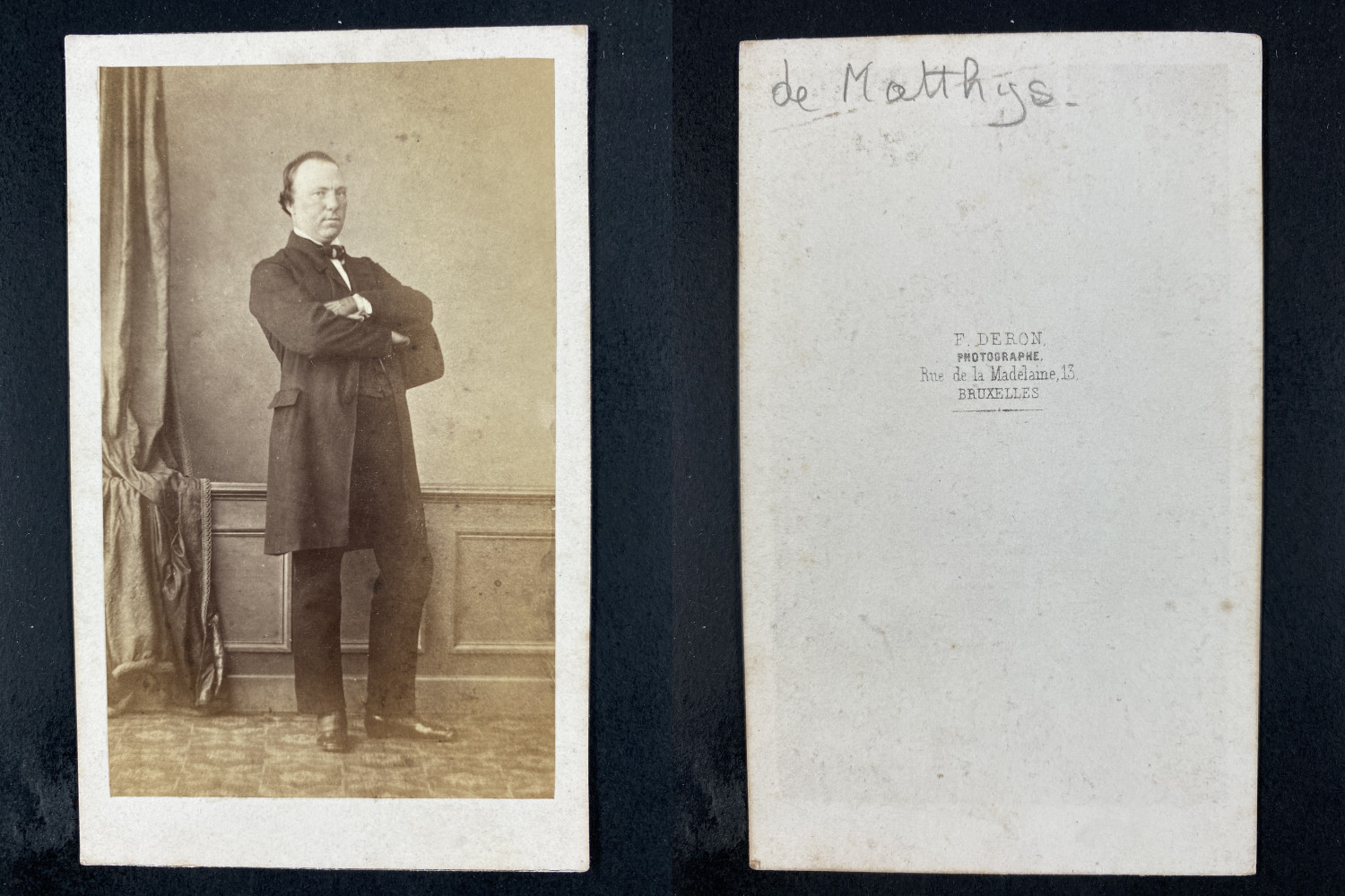 Deron, Bruxelles, De Matthys Vintage cdv albumen print. alb print