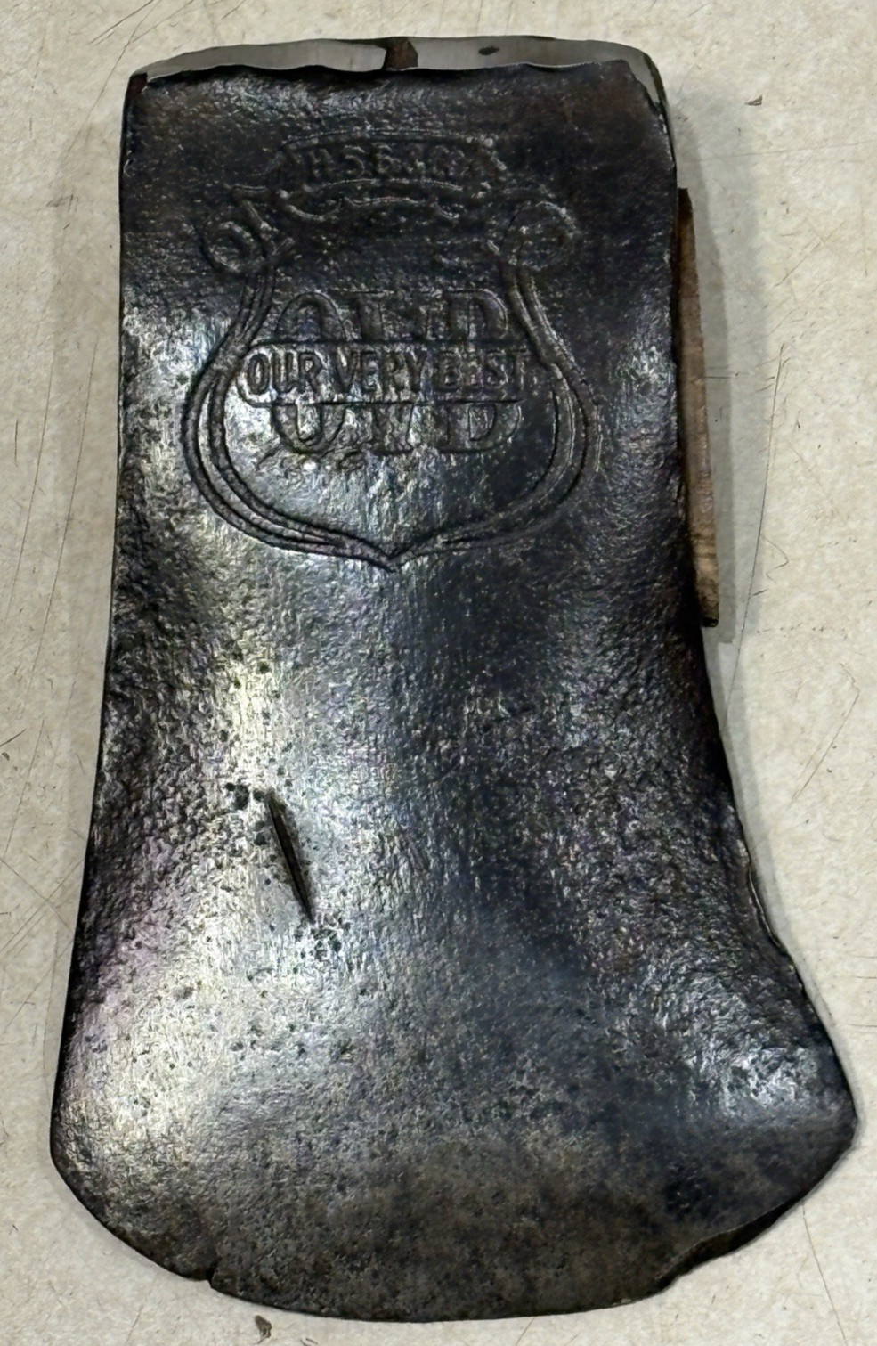 H.S.B. & Co. 'OUR VERY BEST' Embossed 3.1 lbs. 1920's Antique Vintage Axe Head
