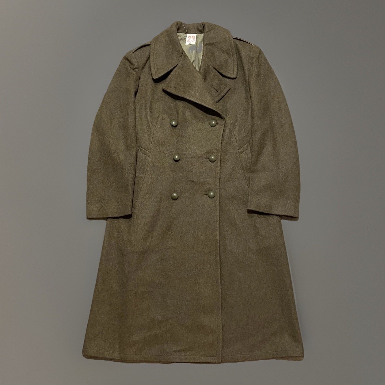 Vintage WWII French Military Coat Antimite Definitif Wool Montpellier France 40s