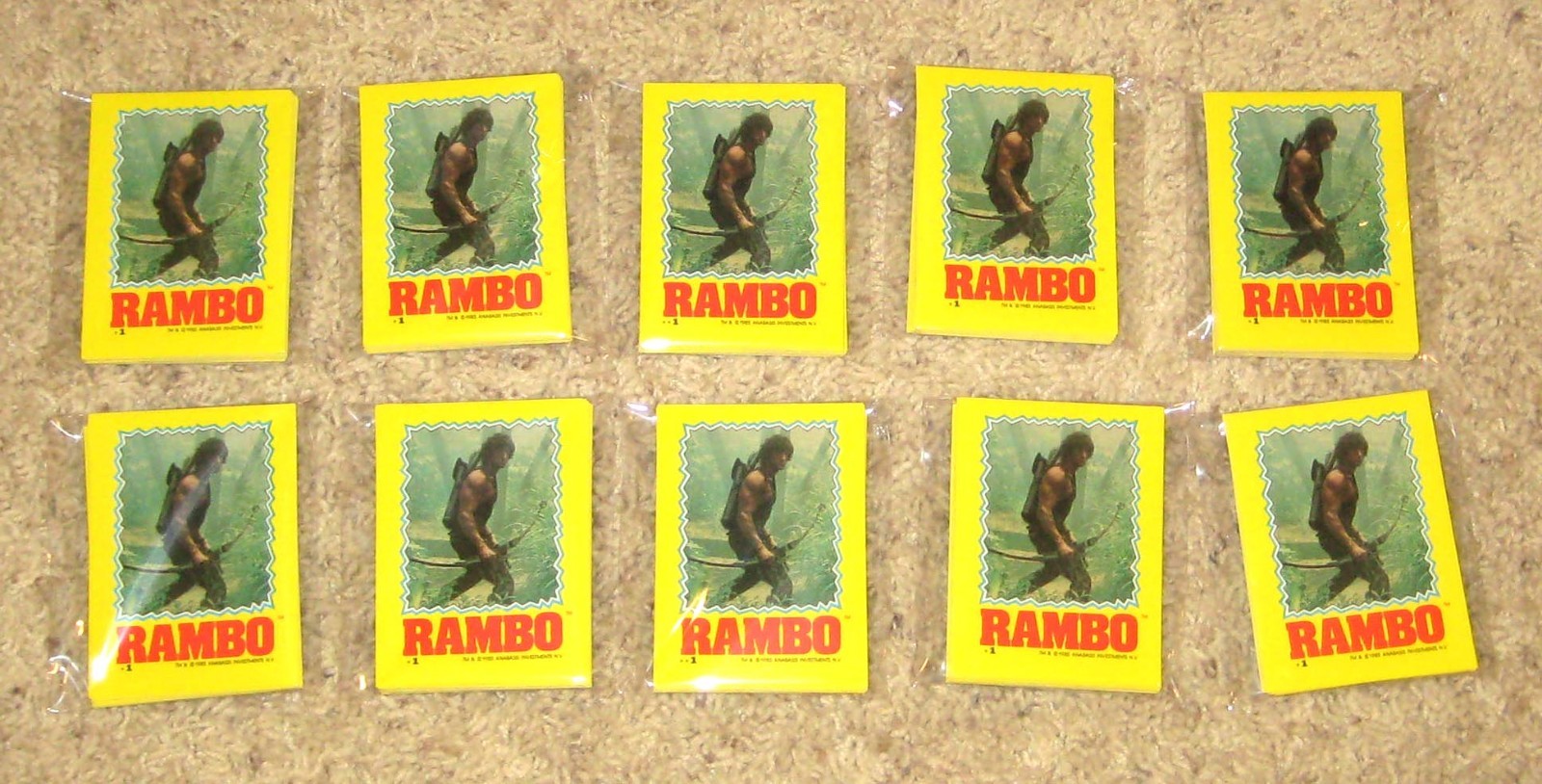 RAMBO First Blood II 1985 Topps BULK 10 22 Sticker Sets Sylvester Stallone