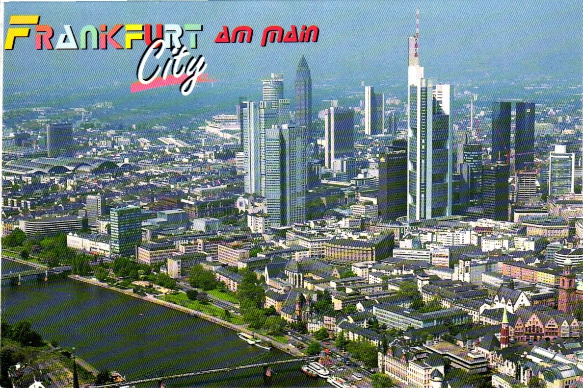 Postcard - Frankfurt City aerial view.