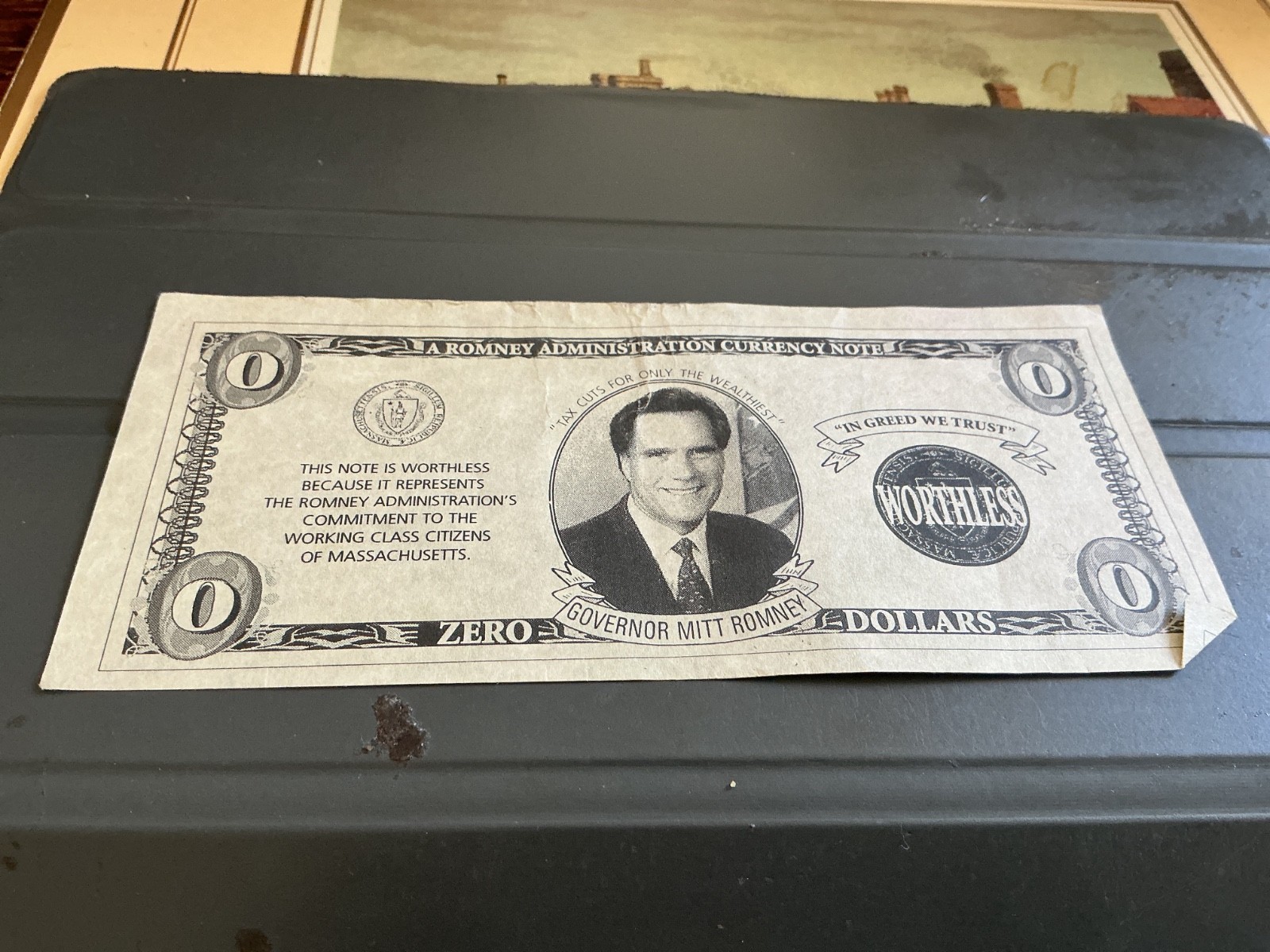 Mitt Romney Massachusetts Administration Satirical Note
