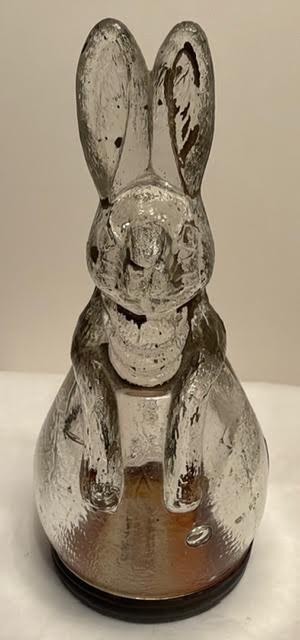 Antique 1920s Victory Glass Figural Rabbit Egg Bunny Candy Container Easter Avor