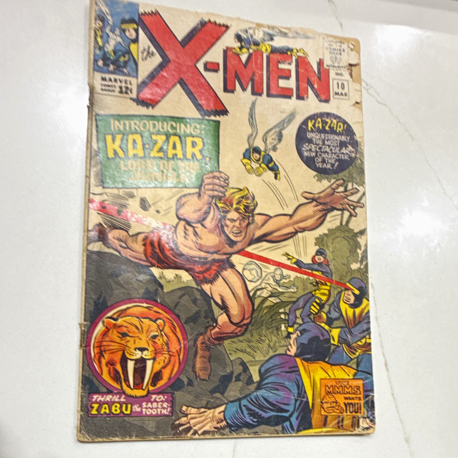 Marvel The X-Men #10 (1965) Signed first page by Stan Lee and Jack Kirby