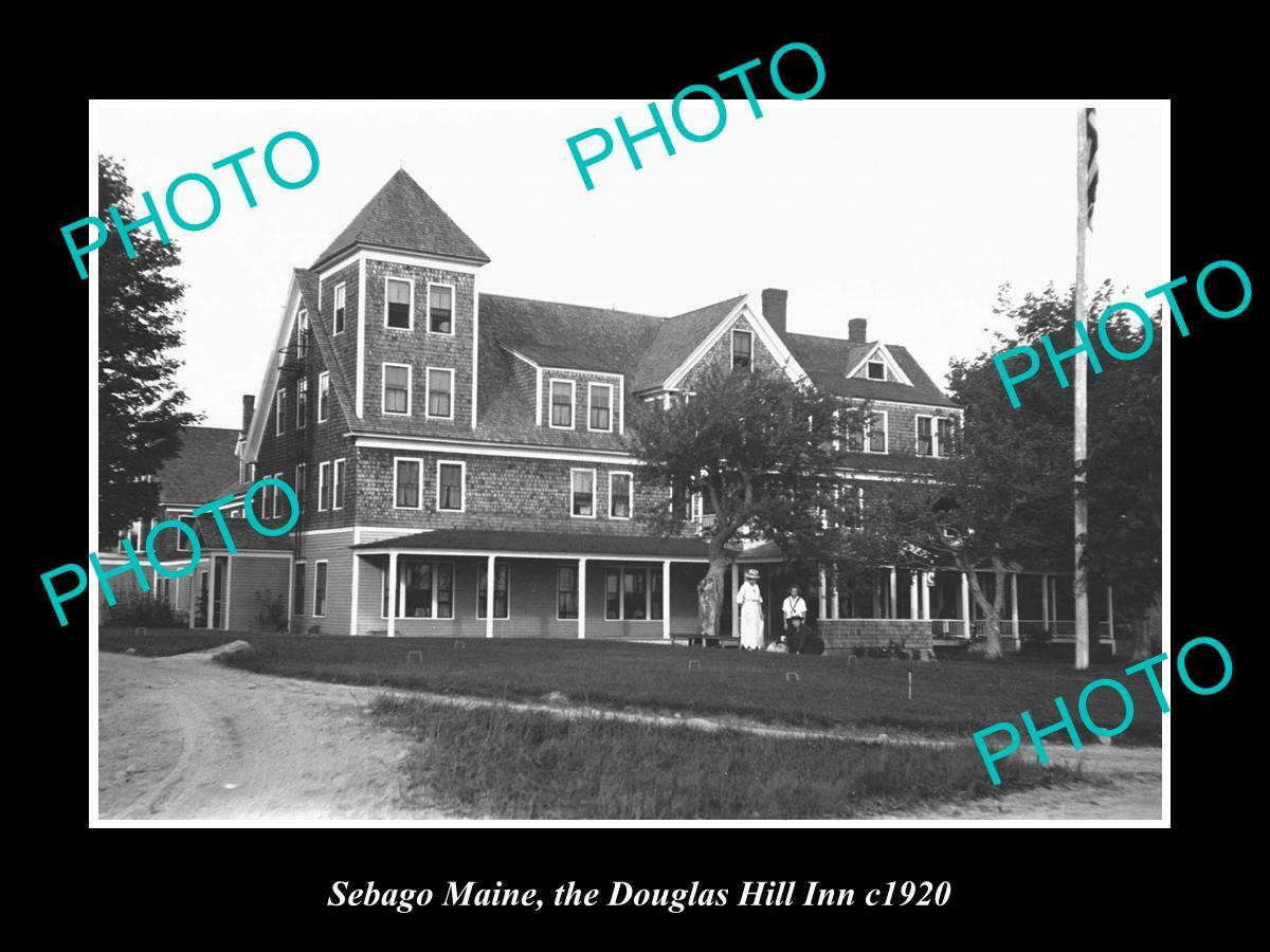 OLD 8x6 HISTORIC PHOTO OF SEBAGO MAINE VIEW OF THE DOUGLAS HILL INN c1920