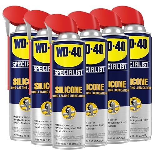 Silicone Lubricant Spray 6 Pack 13.3 Oz Cans for Metal Rubber Plastic