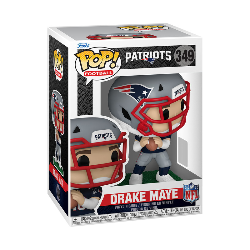 Funko POP Drake Maye New England Patriots NFL Figure 349 w/ Protector