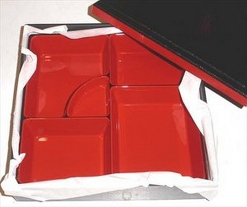 Japanese Hakoya Syokado Plastic Lacquer Bento Lunch Box #7355 S-1923