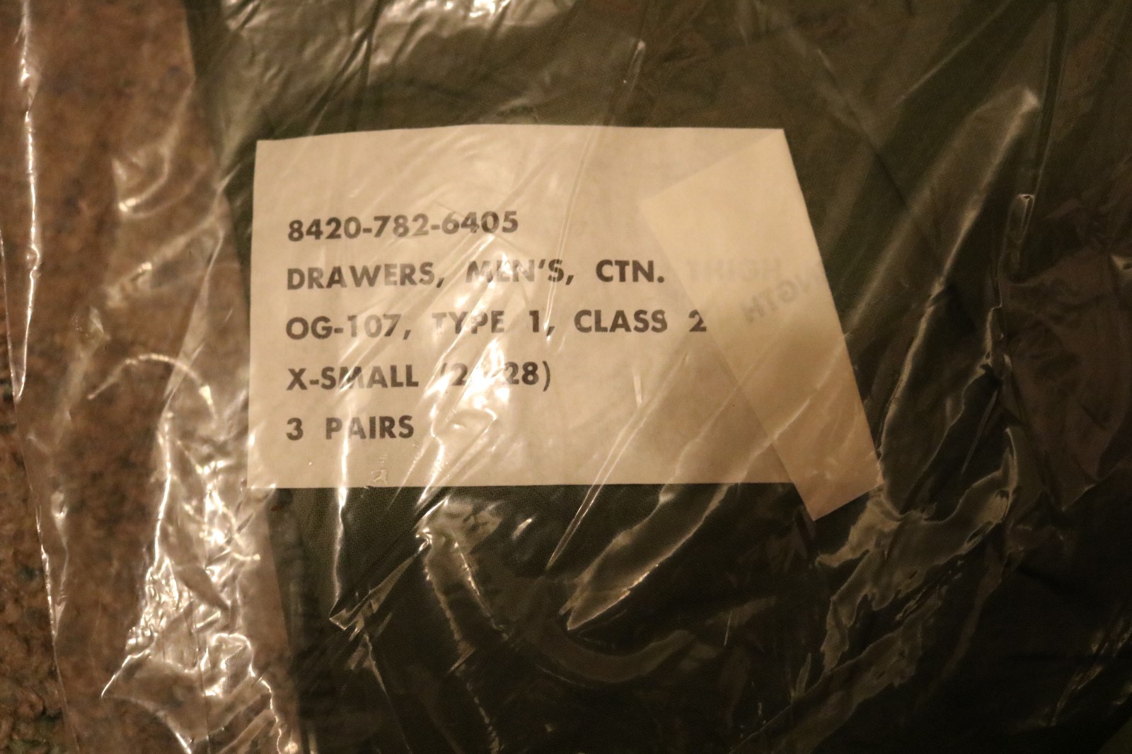 Unissued NOS Vietnam 1969 OG-107 boxer shorts pkg of 3 deadstock US army sz XS