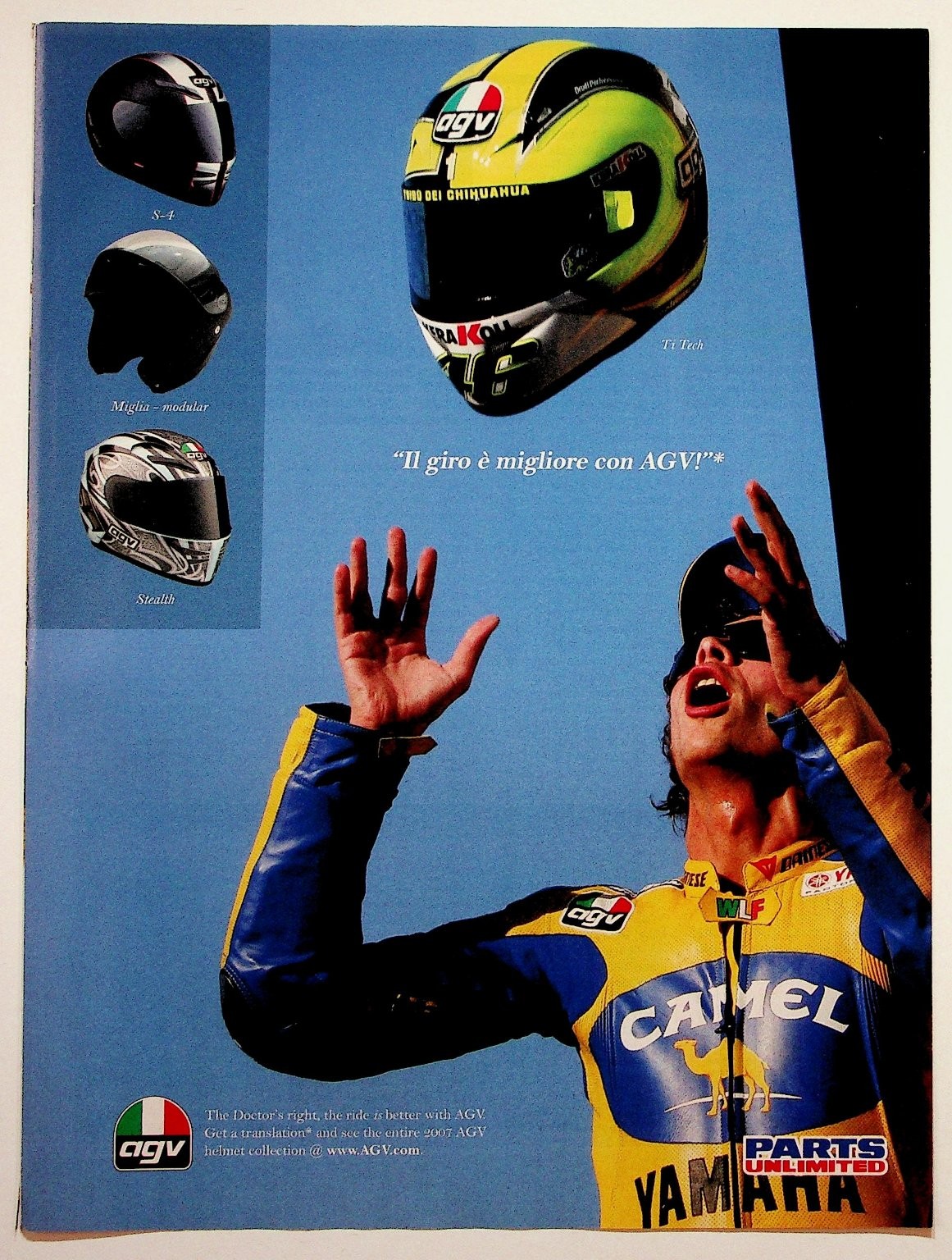 2007 Valentino Rossi AGV Helmets Original Magazine Print Ad MotoGP The Doctor