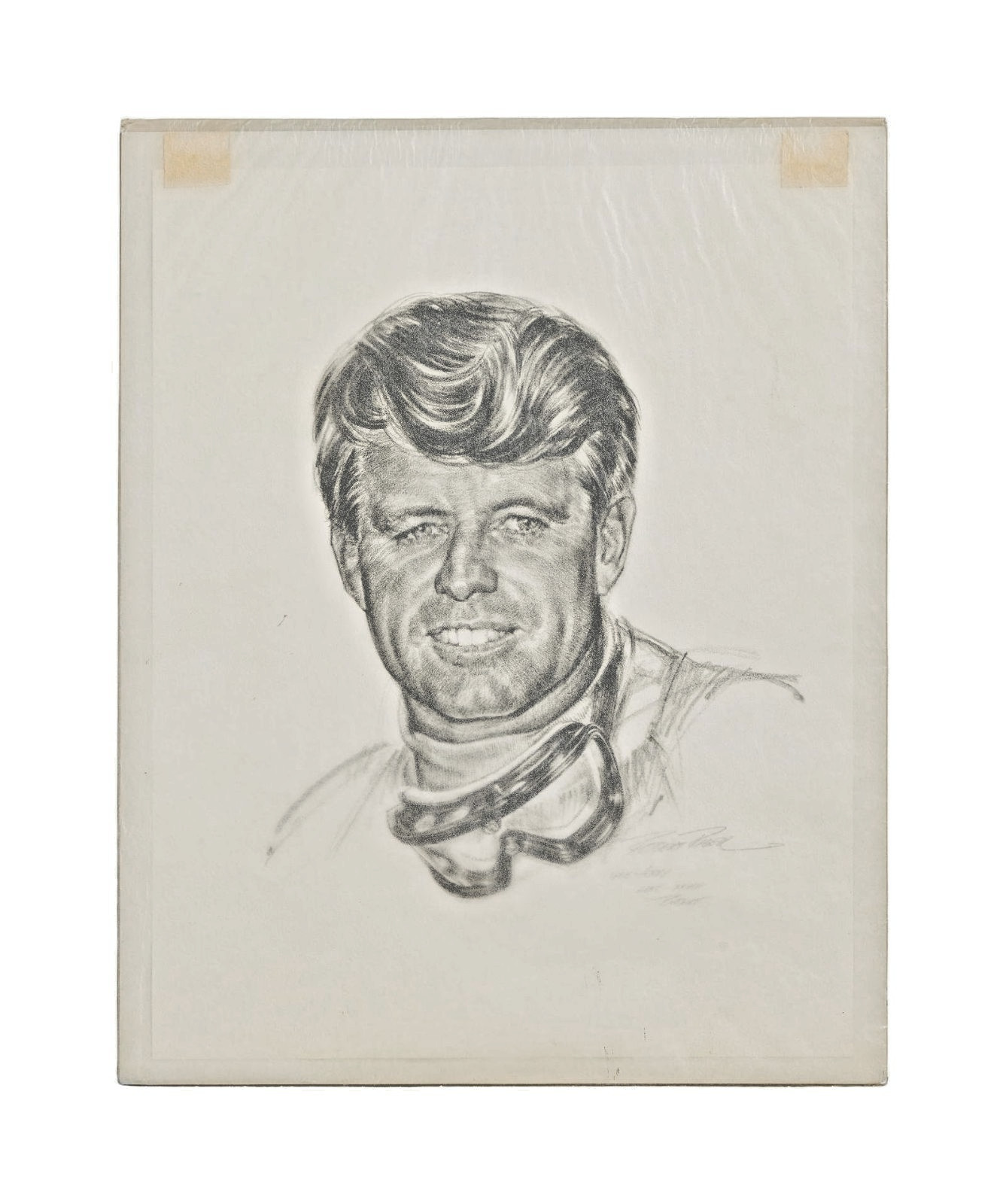 Robert F Kennedy RFK Original Signed Art Robert Riger Jerry Weintraub Estate Lot