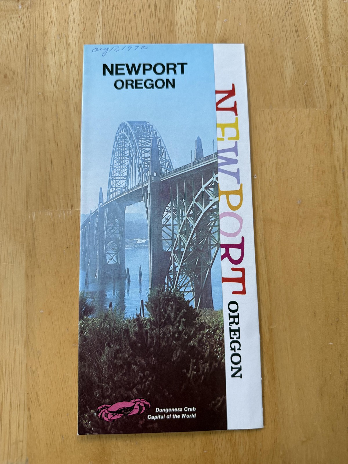 Vintage 1972 Newport Oregon Travel Brochure Dungeness Crab Coast Tourism USA