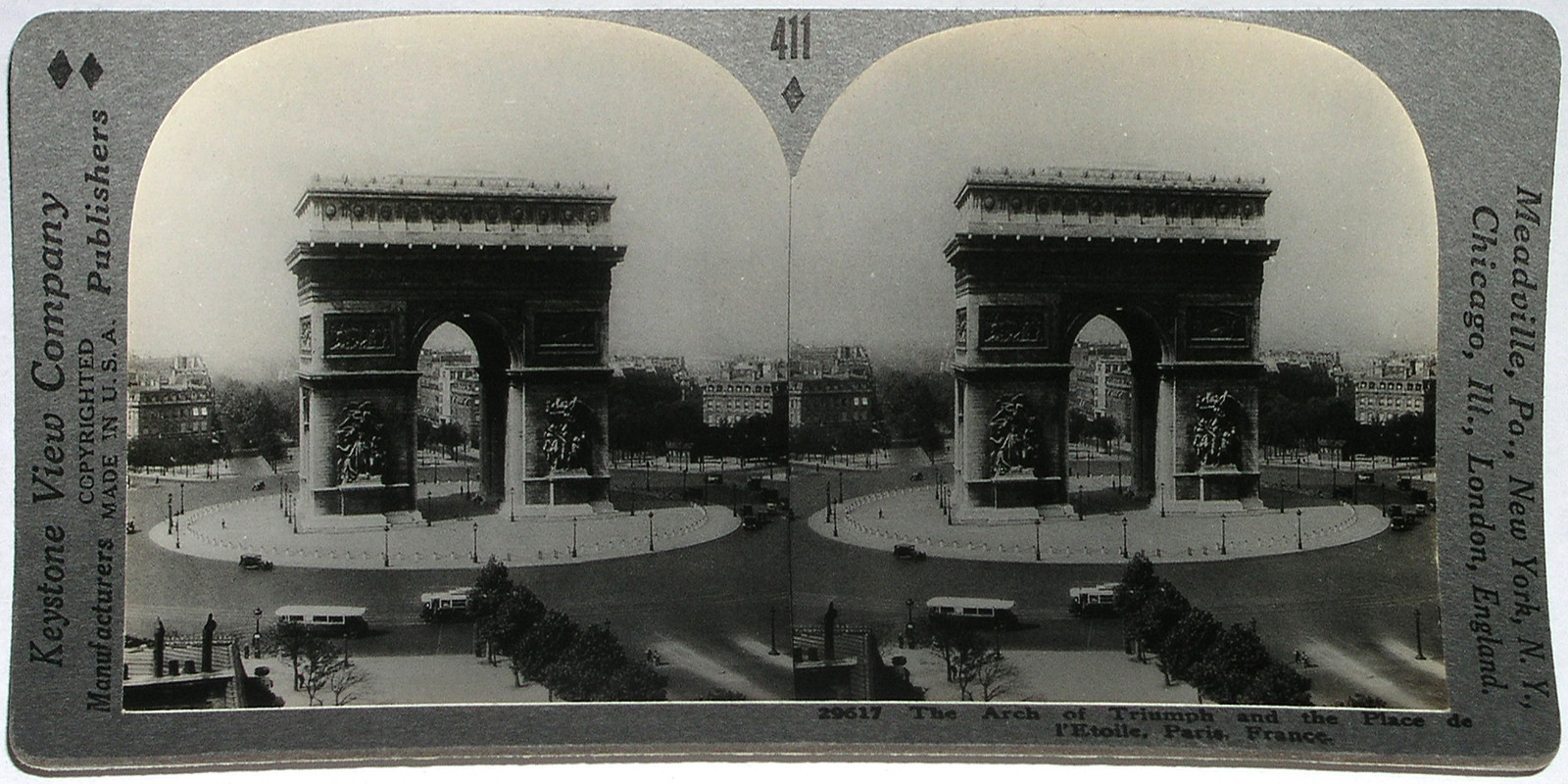 Keystone Stereoview of The Arch of Triumph, Paris, France 600/1200 Card Set #411