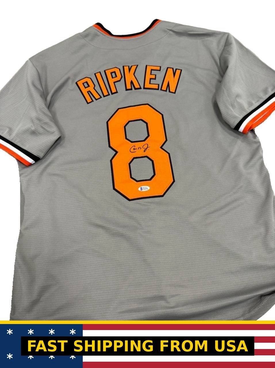 Baseball Jersey Hand Signed Baltimore Orioles Grey Cal Ripken BAS COA