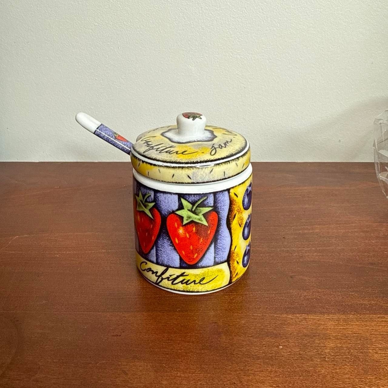 MSC Joie de Vivre Ceramic Fruit Jam Jar with Spoon