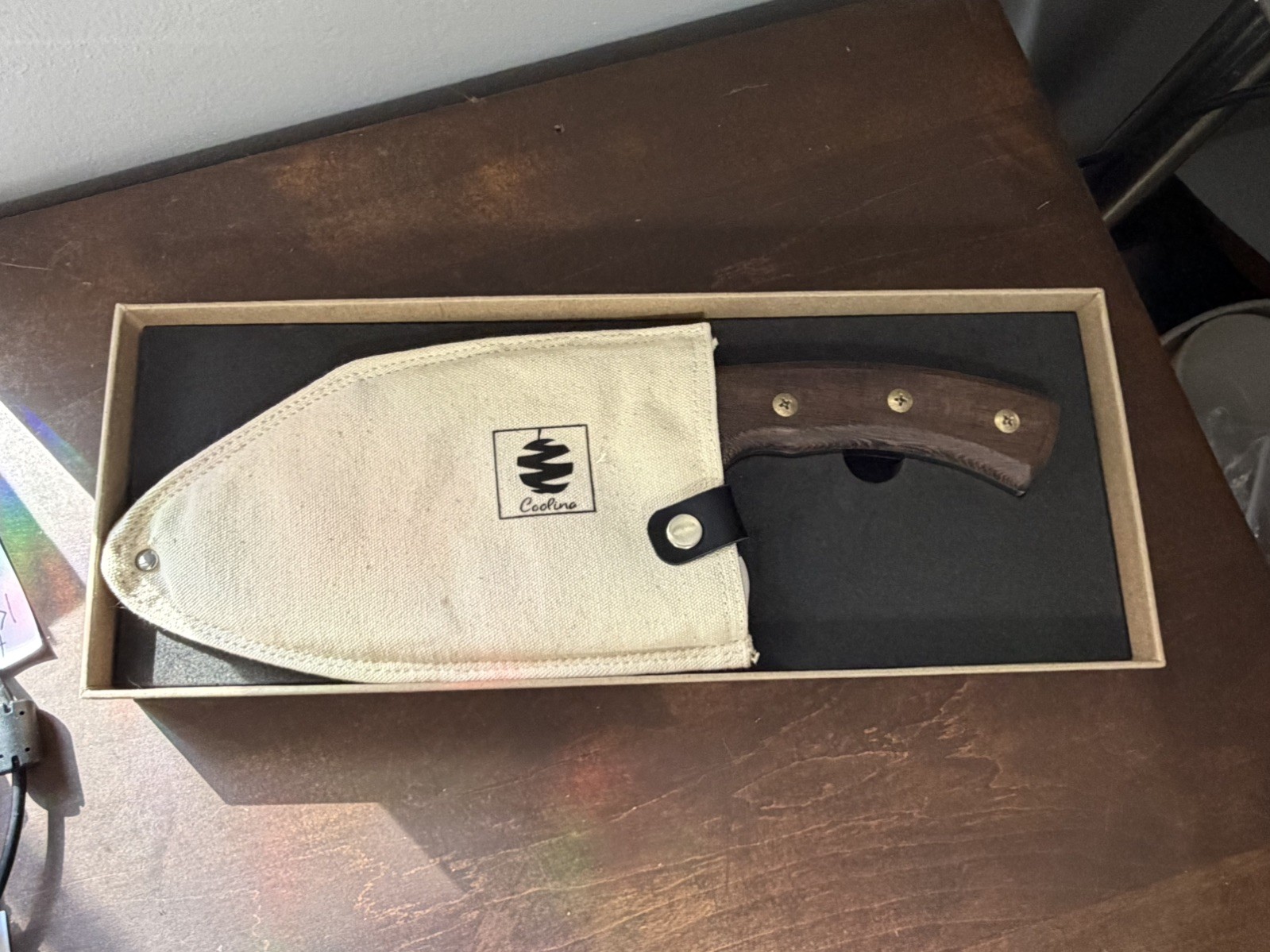 Coolina LINX Hand Forged Chef Knife Butcher Cleaver & Sheath NIB culinary knife
