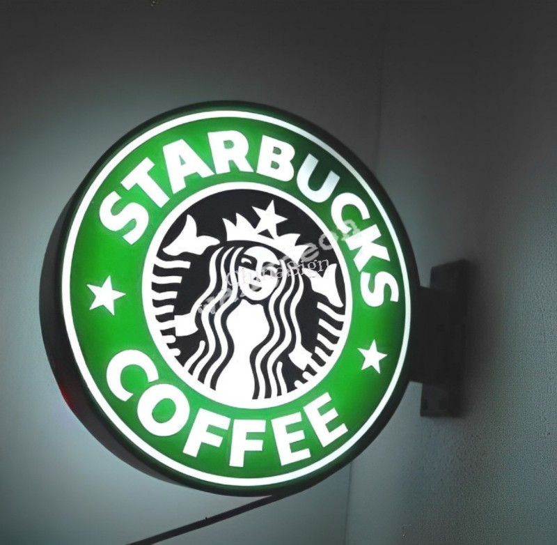 Double Face Sides Starbucks スターバックス Coffee Tea Cafe LED Light Box Sign FAST SHIP