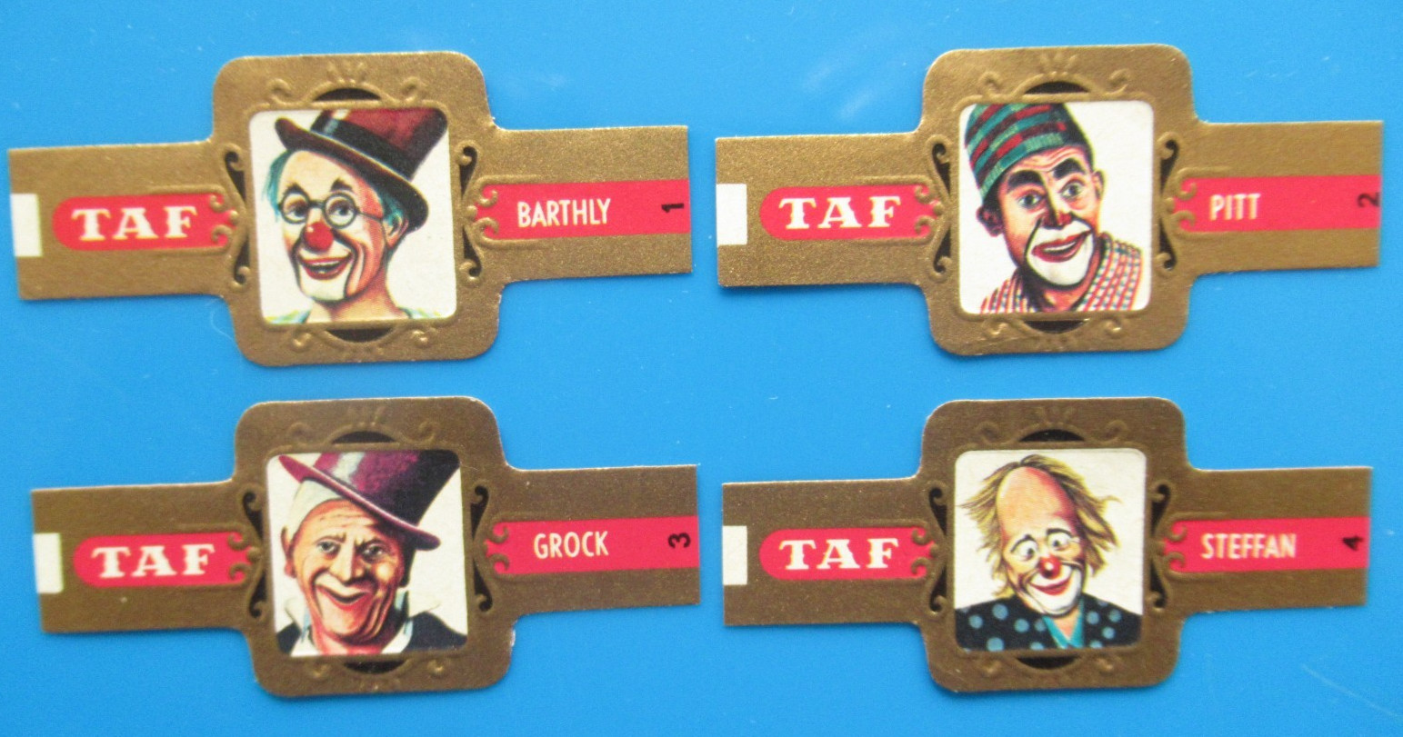 Clowns - Complete set of 24 vintage cigar bands issued in 1968
