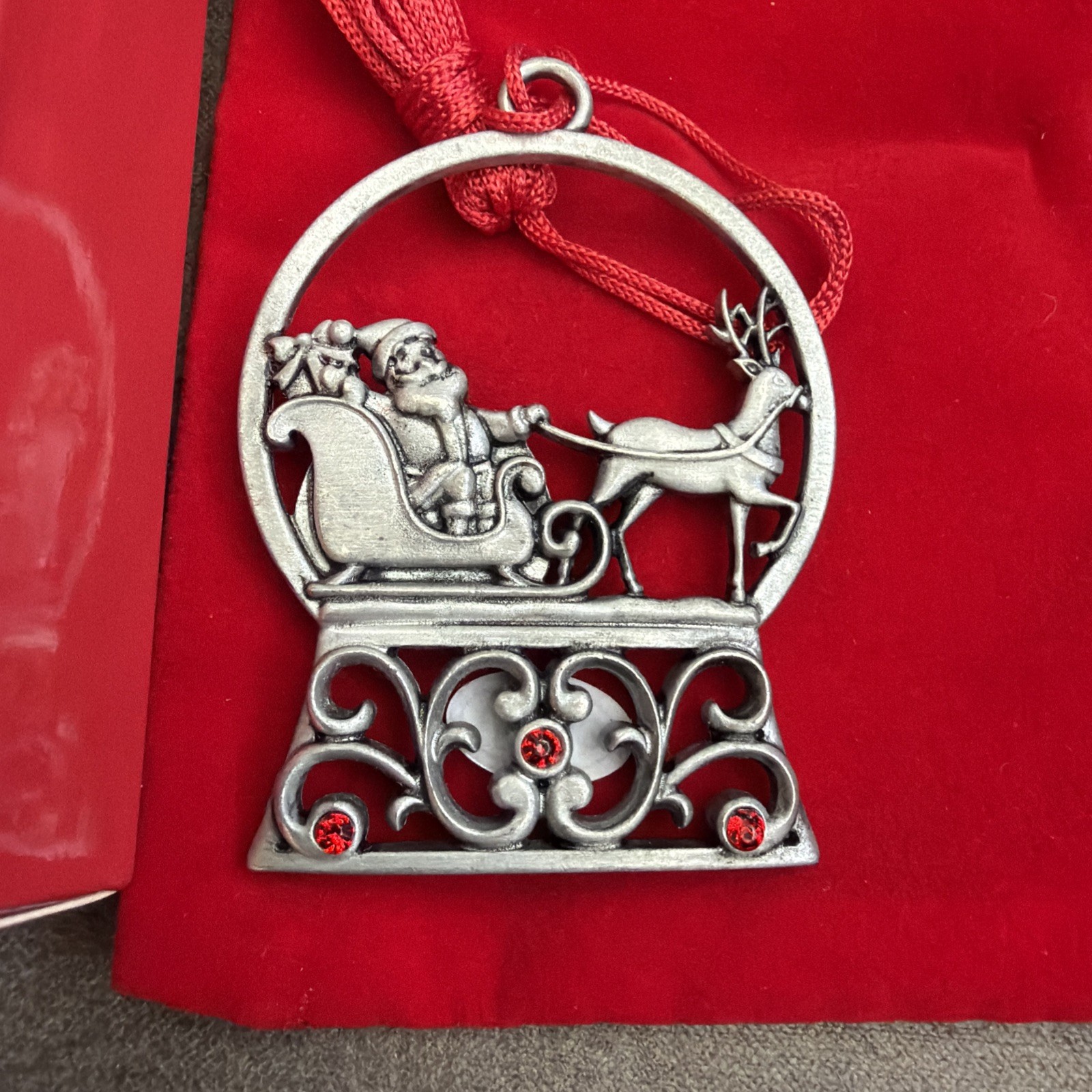 (1) Avon 2022 SANTA’S MIDNIGHT SLEIGH RIDE Pewter Collectible Ornament New