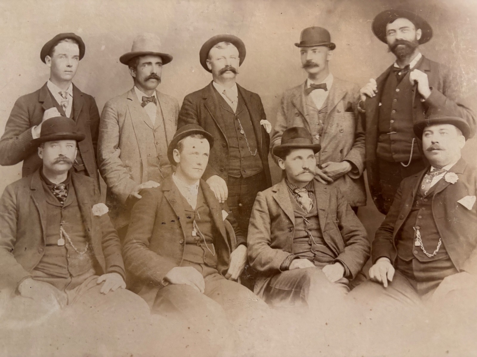 Large Mounted Photo THE GOOD OLD BOYS OF UKIAH CA by A. O. Carpenter circa 1890
